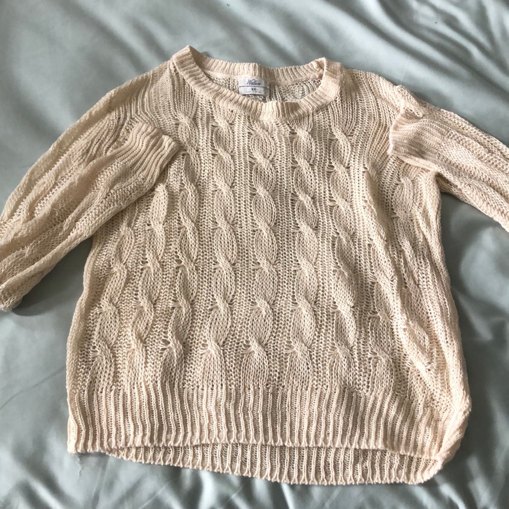 Cream patterned sweater, XS